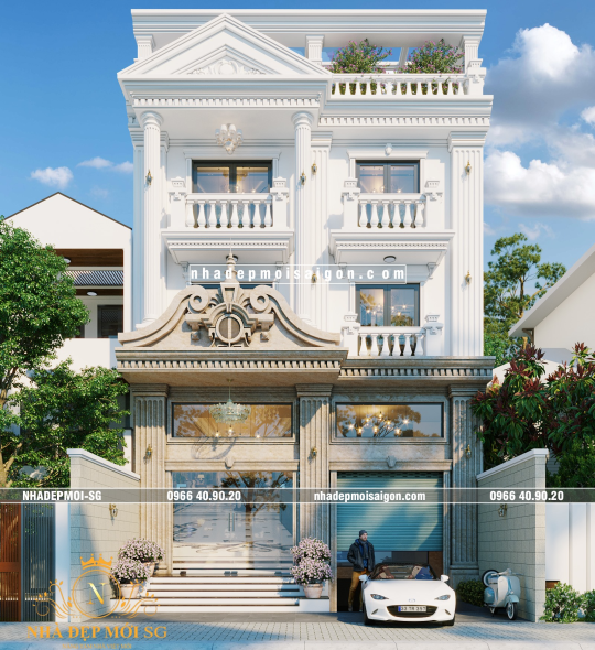 MẪU NHÀ PHỐ CỔ ĐIỂN 9X16M BÌNH THẠNH - TP. HCM