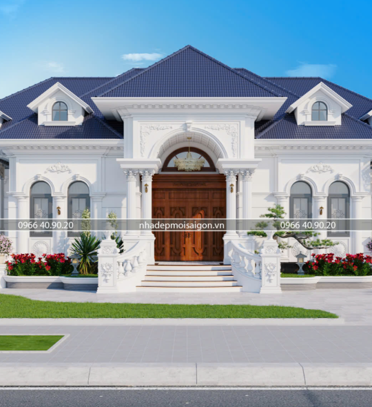 MẪU BIỆT THỰ CỔ ĐIỂN 1 TRỆT MÁI NHẬT 170M2 CỦ CHI