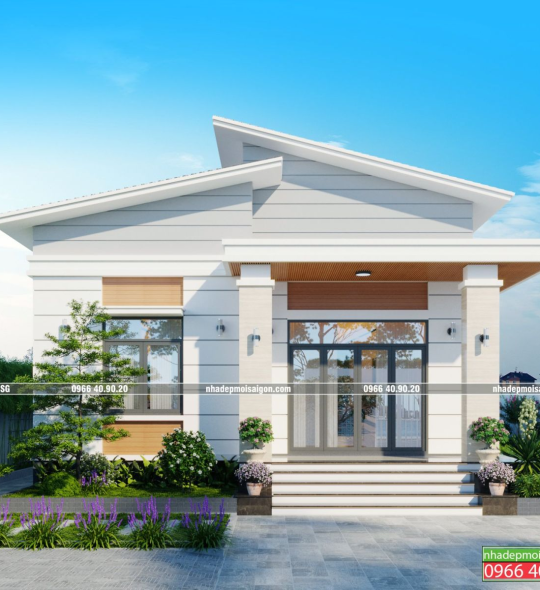 MÂU BIỆT THỰ VƯỜN MÁI LỆCH 8.5X20M