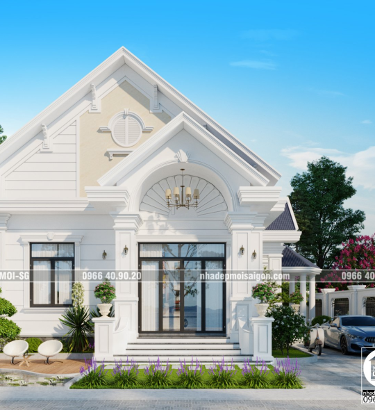 mẫu biệt thự vườn mái thái đẹp 8.5x16m