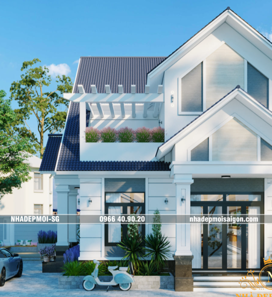 MẪU BIỆT THỰ VƯỜN MÁI THÁI ĐẸP 7.5x10M