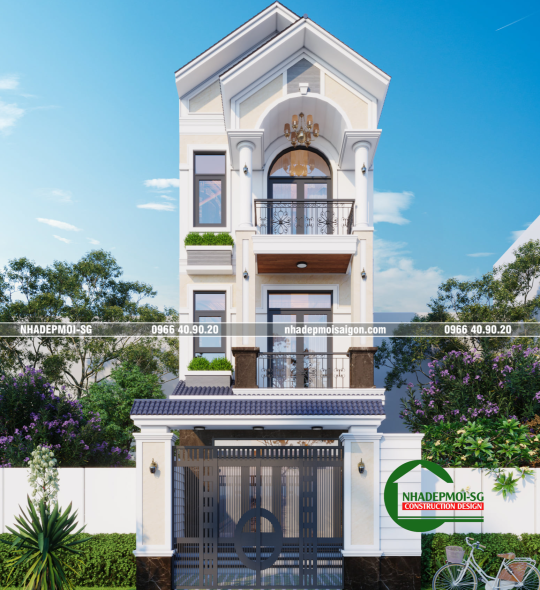MẪU NHÀ PHỐ MÁI THÁI 3 TẦNG 5X16 - CỦ CHI TP. HCM