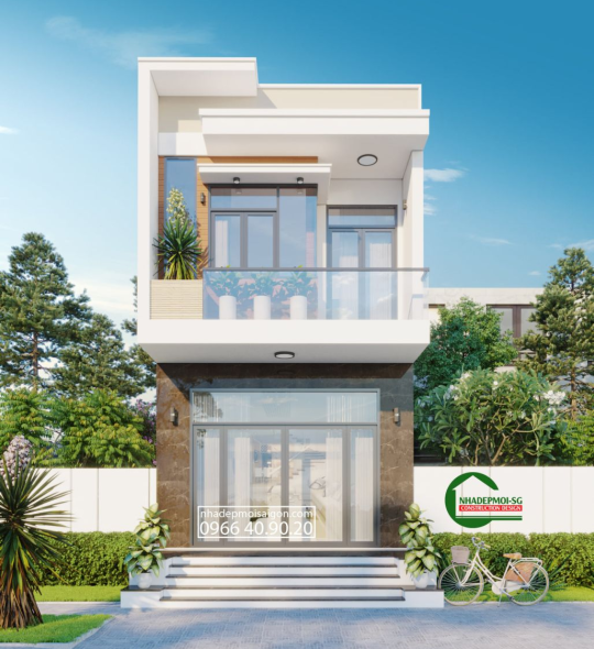 mẫu nhà phố hiện đại 2 tầng 5x25m Vĩnh Long