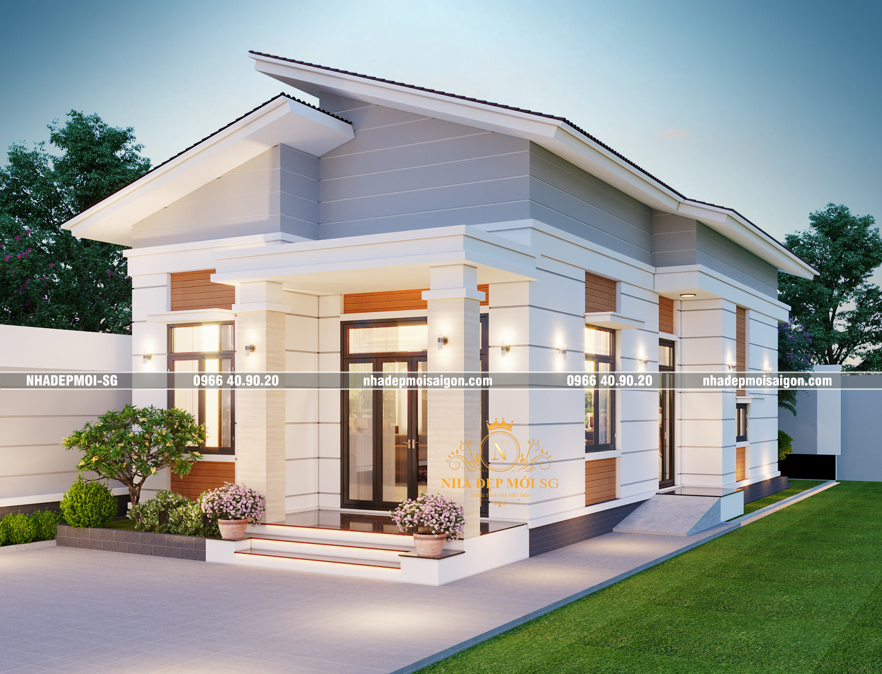 mẫu biệt thự vườn 1 trệt