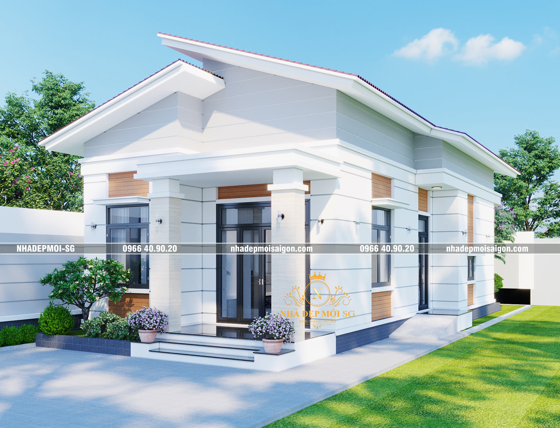 mẫu biệt thự vườn 1 trệt