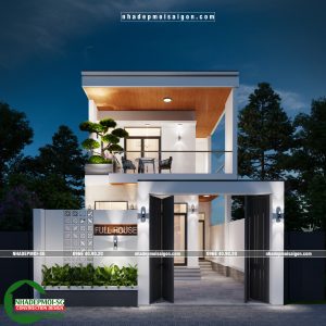 thiết kế nhà phố 2 tầng