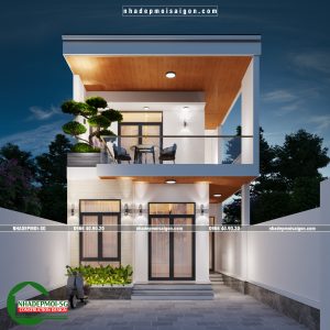thiết kế nhà phố 2 tầng