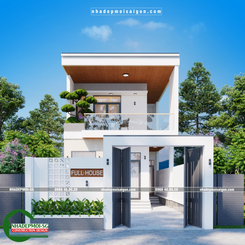 thiết kế nhà phố 2 tầng