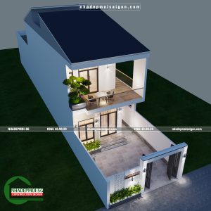 thiết kế nhà phố 2 tầng