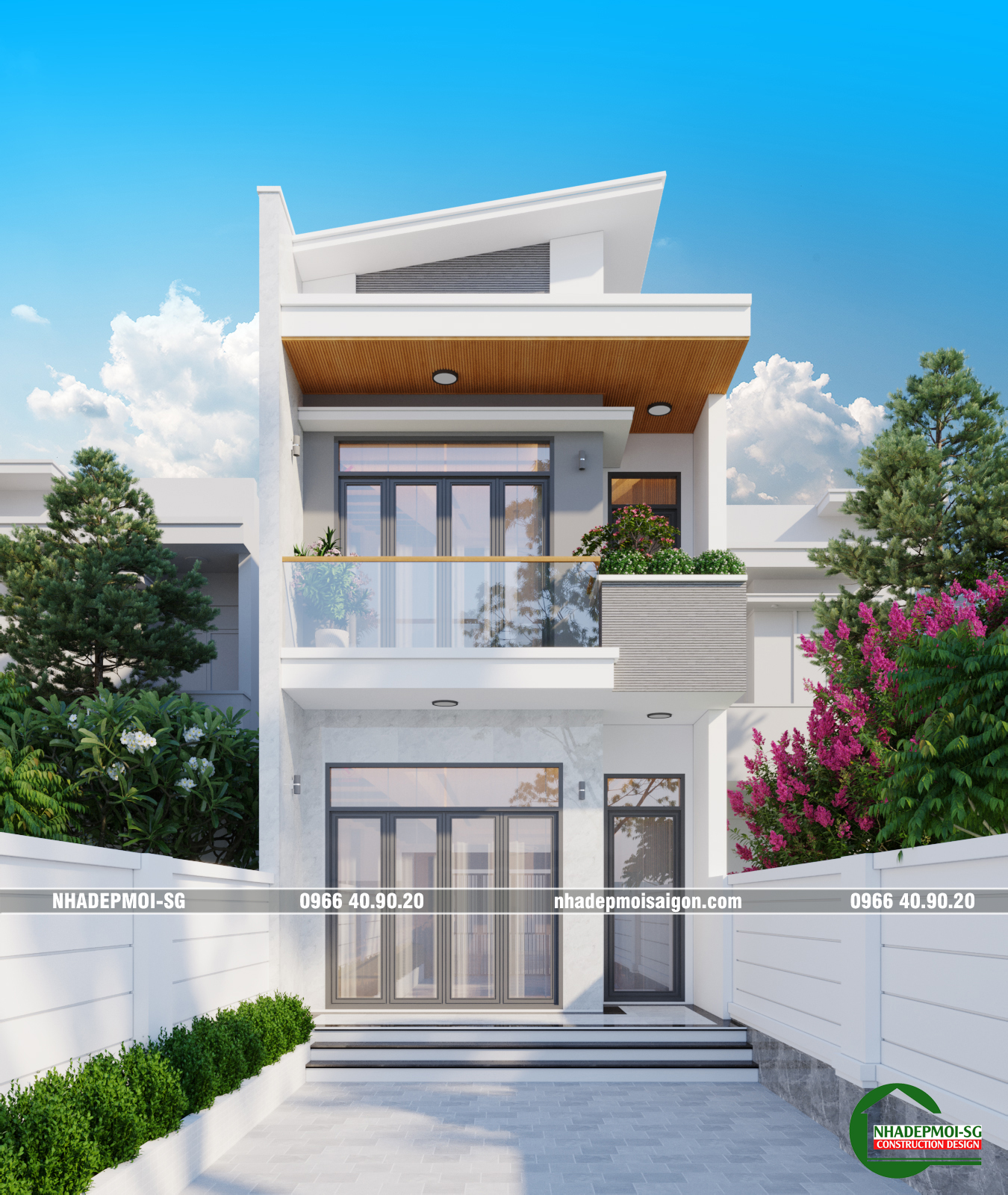 thiết kế nhà phố 2 tầng