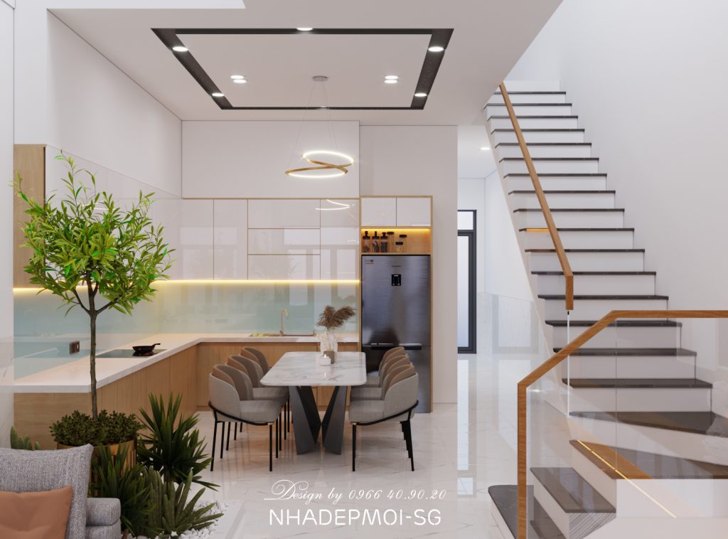 thiết kế nội thất nhà phố 2 tầng