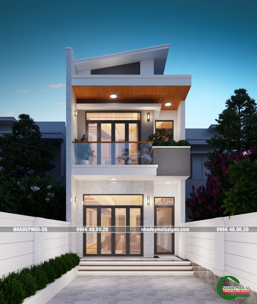 thiết kế nhà phố 2 tầng
