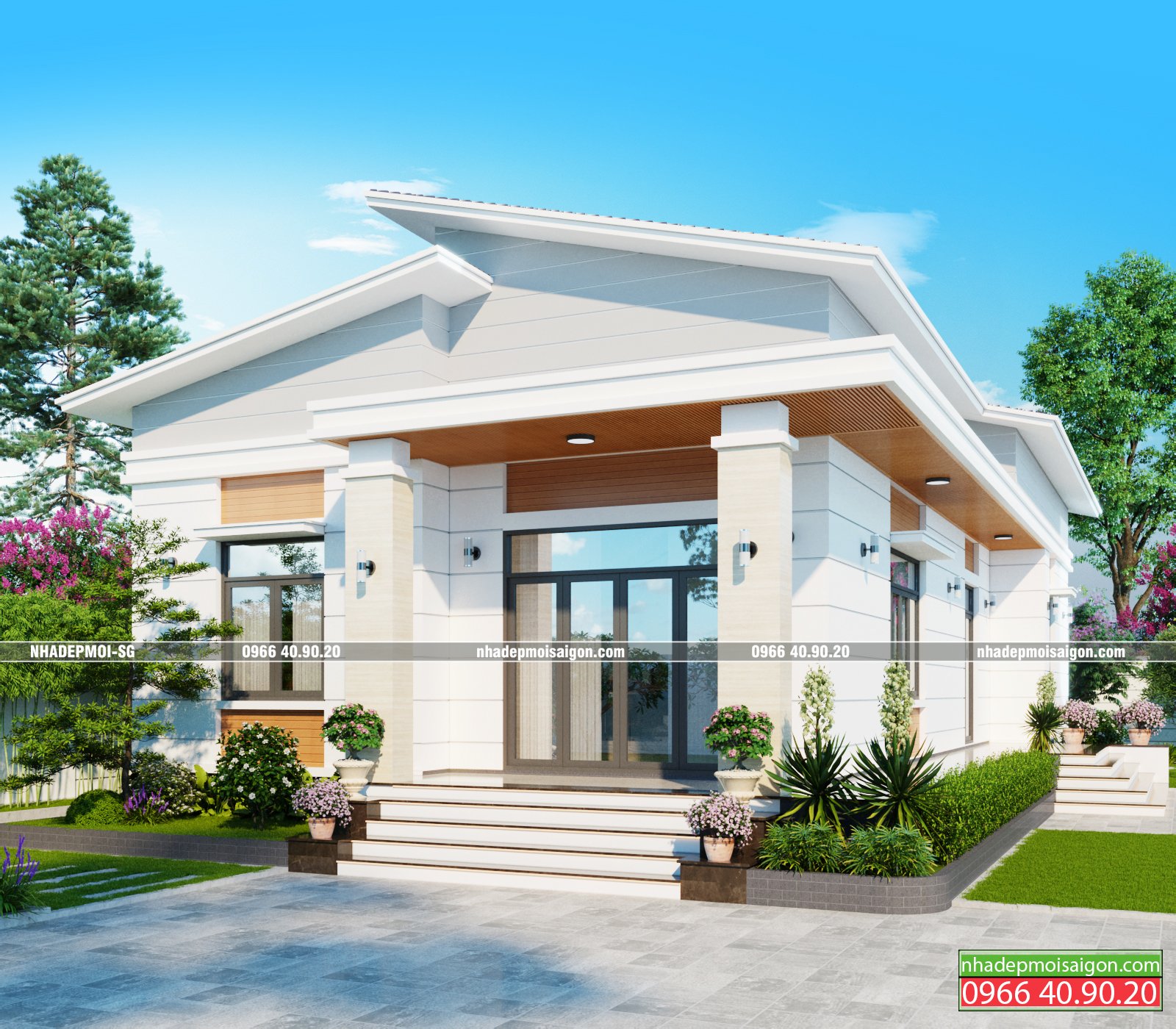 mẫu biệt thự vườn 1 trệt