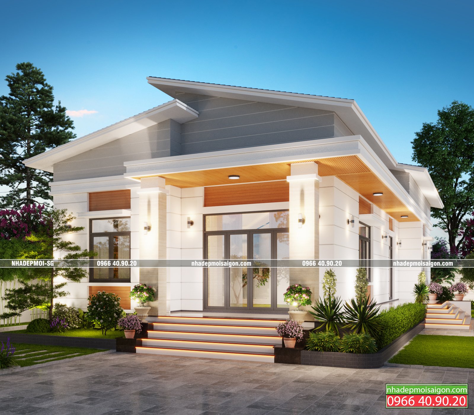 mẫu biệt thự vườn 1 trệt