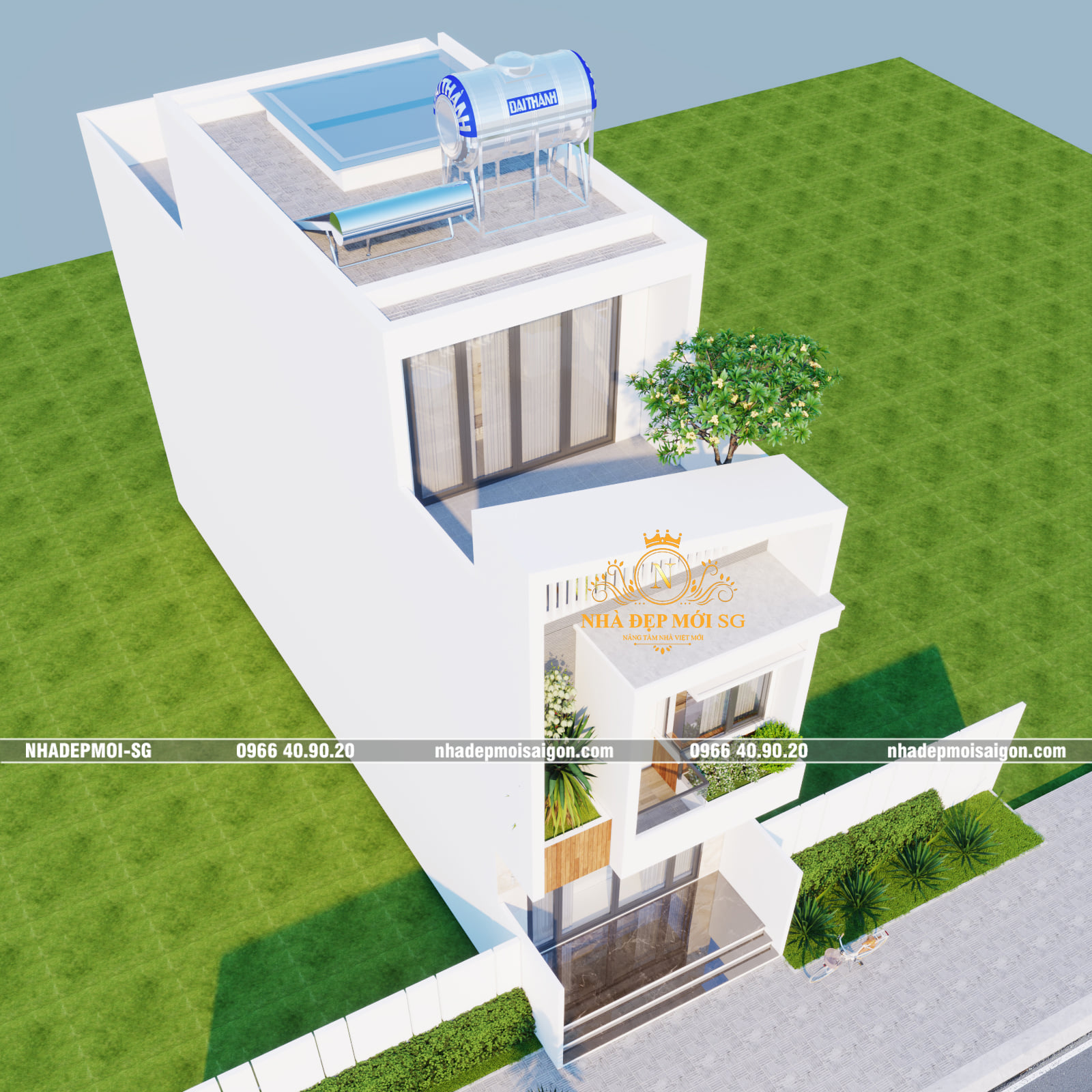 mẫu nhà phố 2 tầng 5x17m