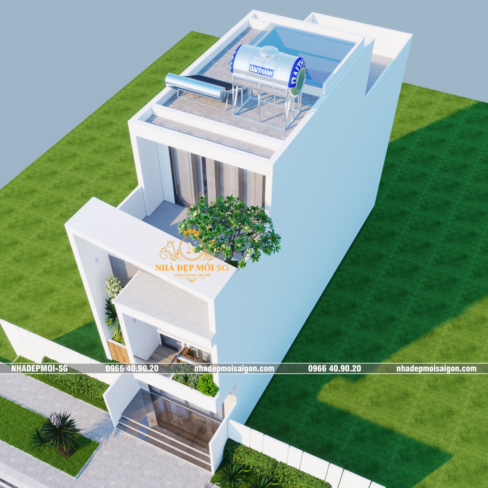 mẫu nhà phố 2 tầng 5x17m