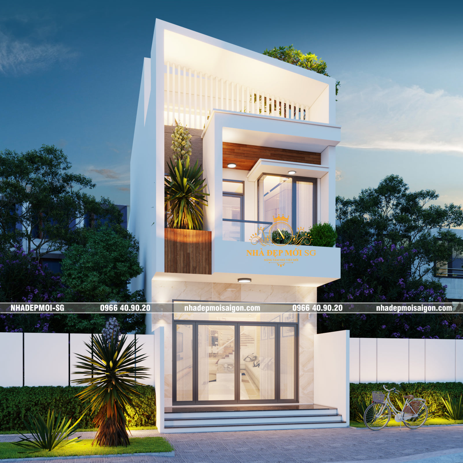 mẫu nhà phố 2 tầng 5x17m