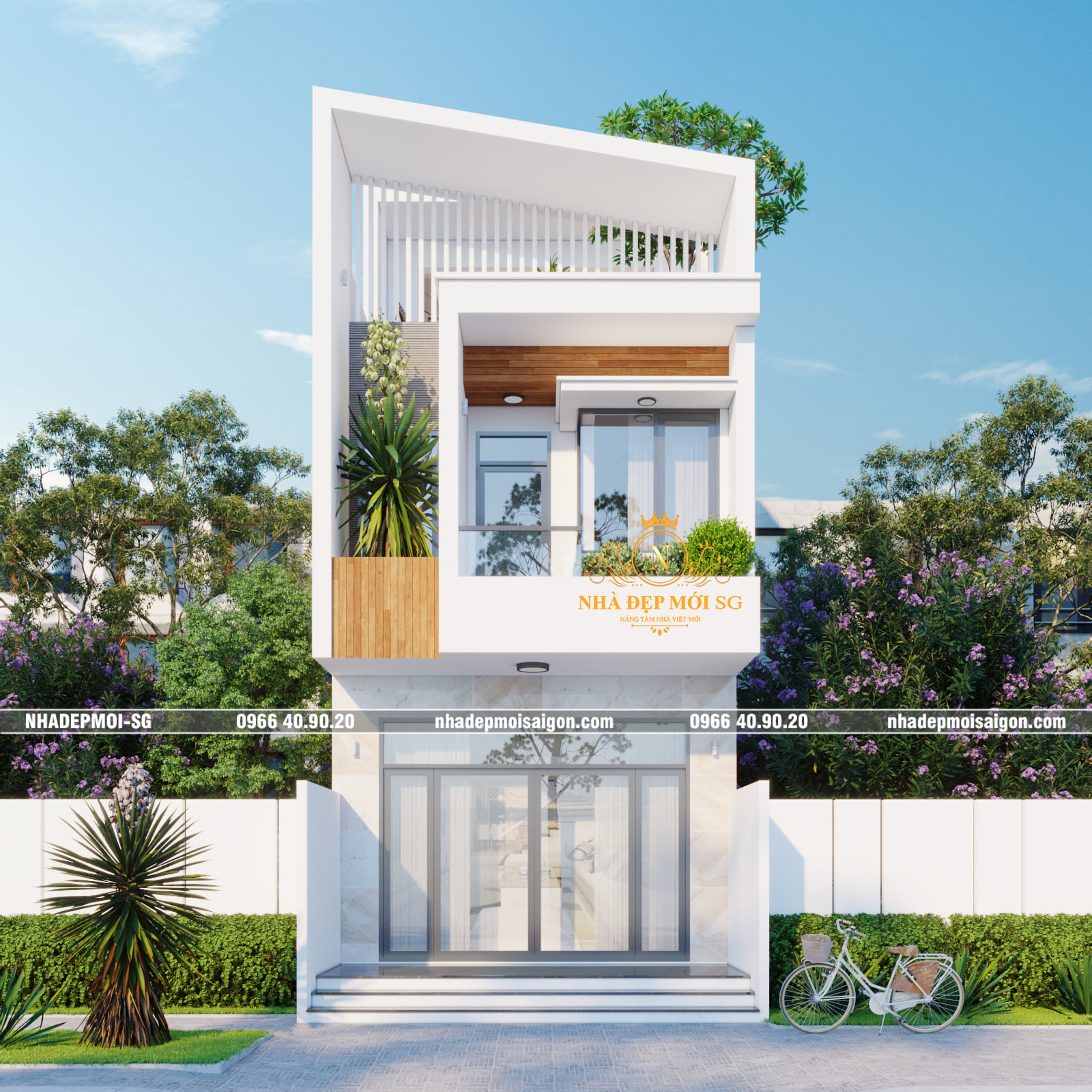 mẫu nhà phố 2 tầng 5x17m