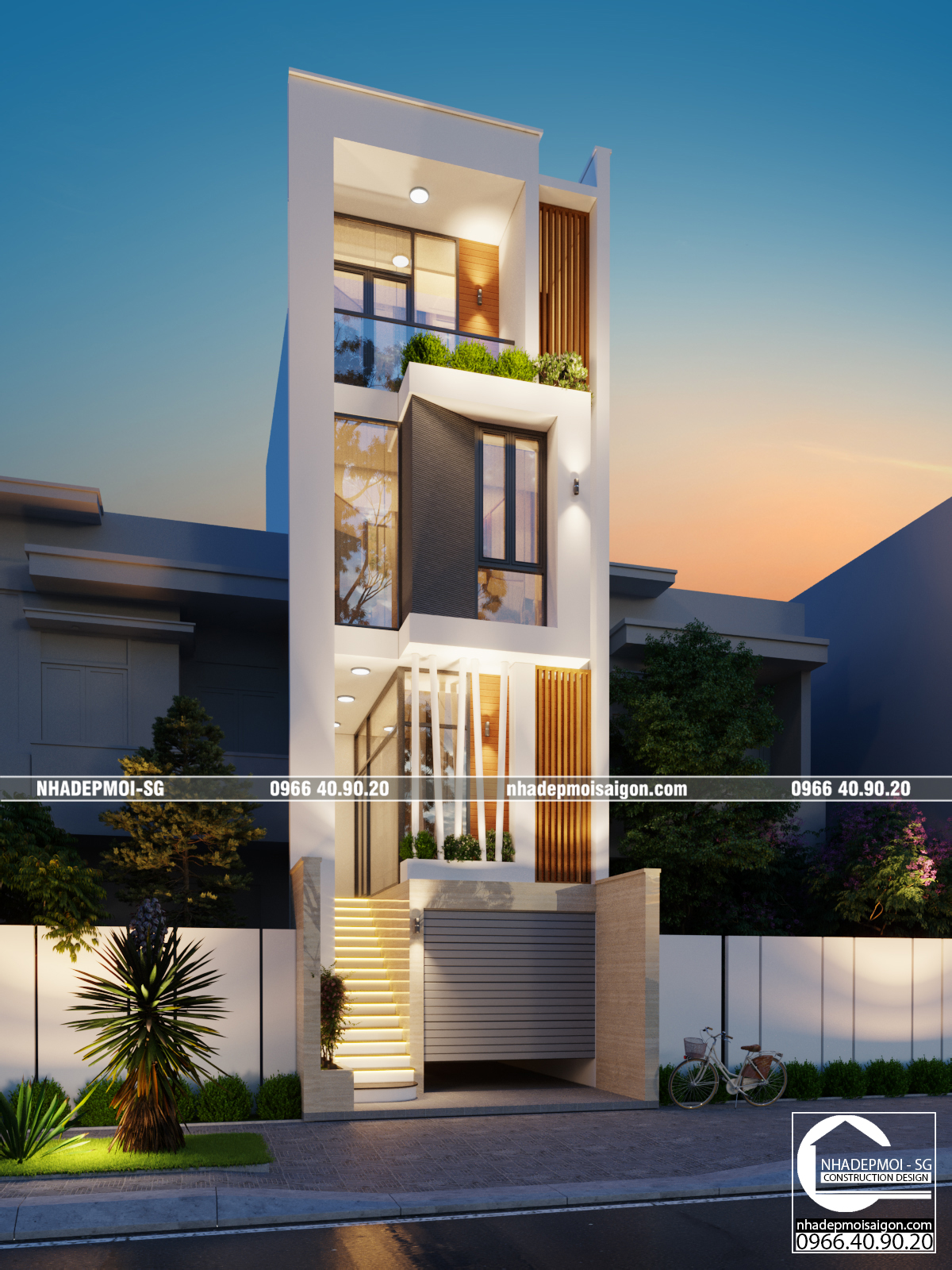 mẫu nhà phố hiện đại