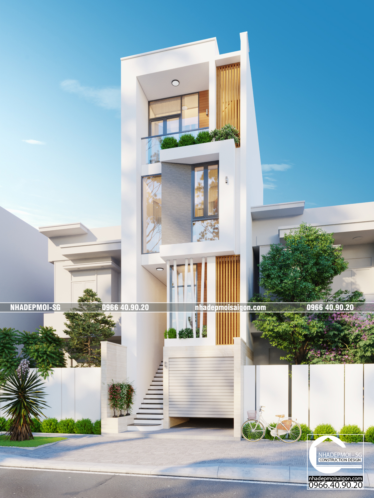 mẫu nhà phố hiện đại