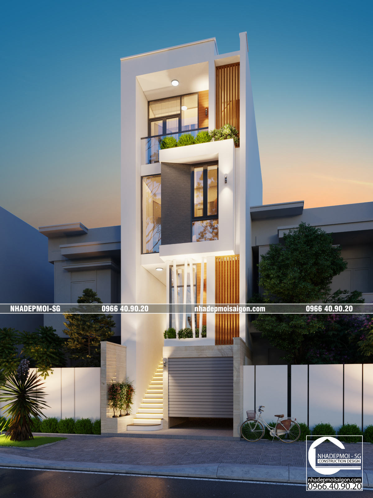 mẫu nhà phố hiện đại