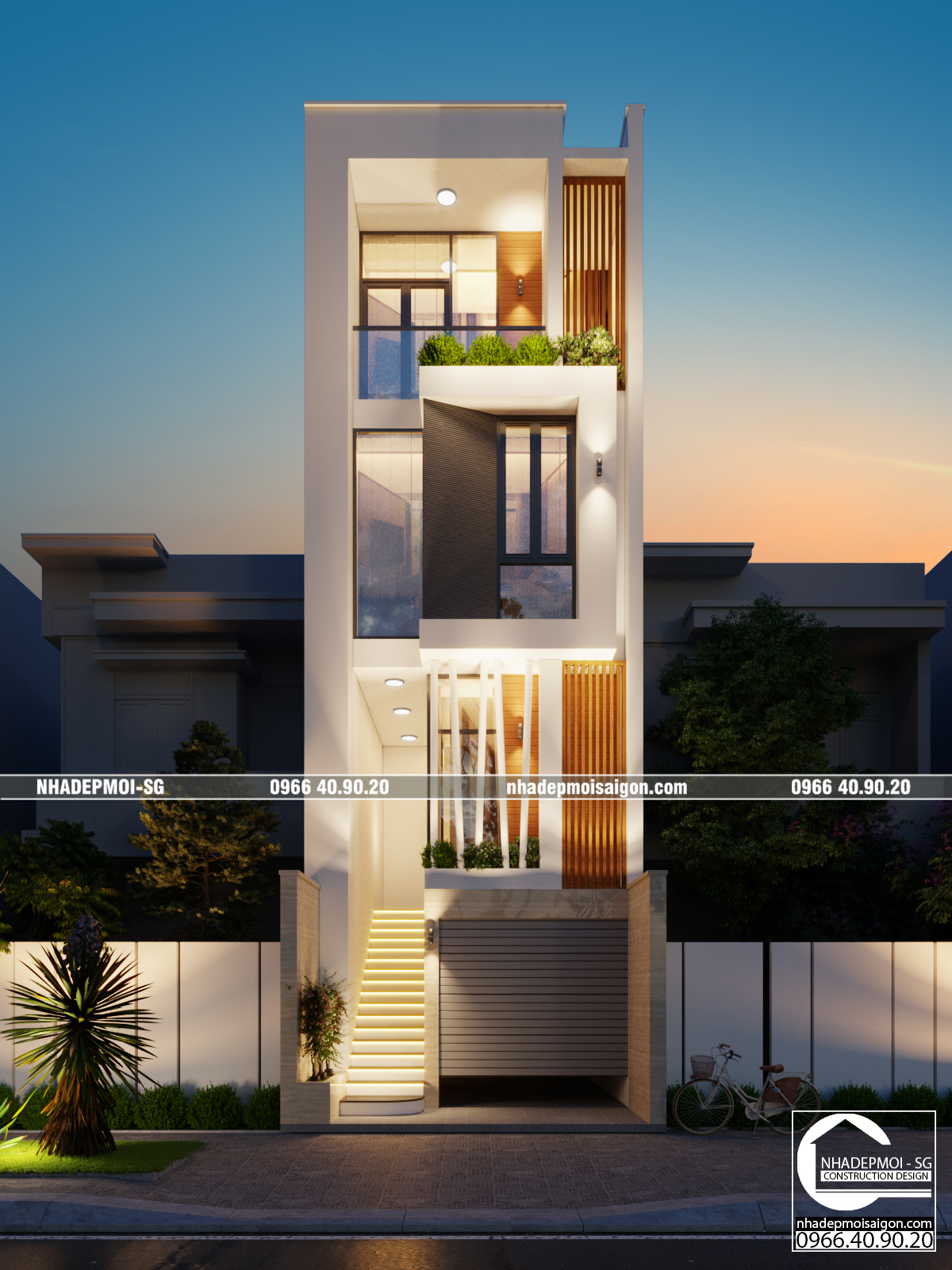 mẫu nhà phố hiện đại