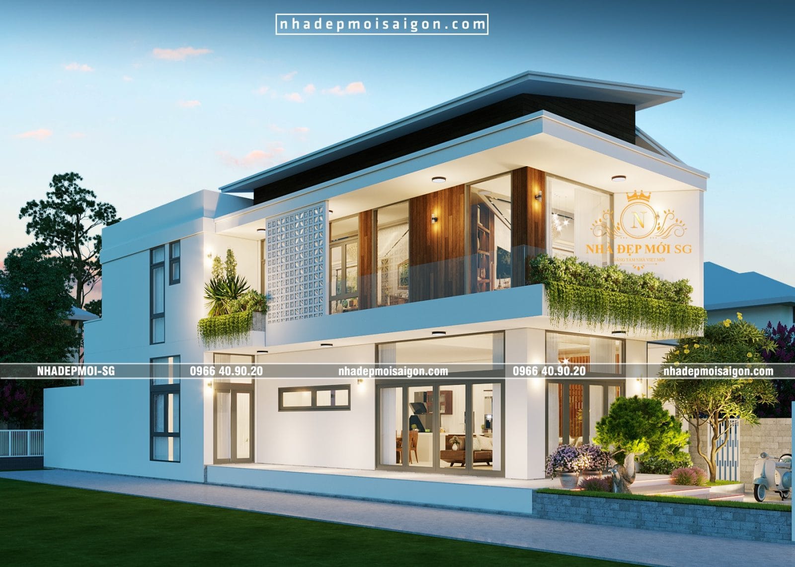 Mẫu thiết kế nhà phố đẹp 7x20m hiện đại: Xu hướng kiến trúc đẳng cấp 2026 2 mẫu thiết kế nhà phố đẹp 7x20m hiện đại
