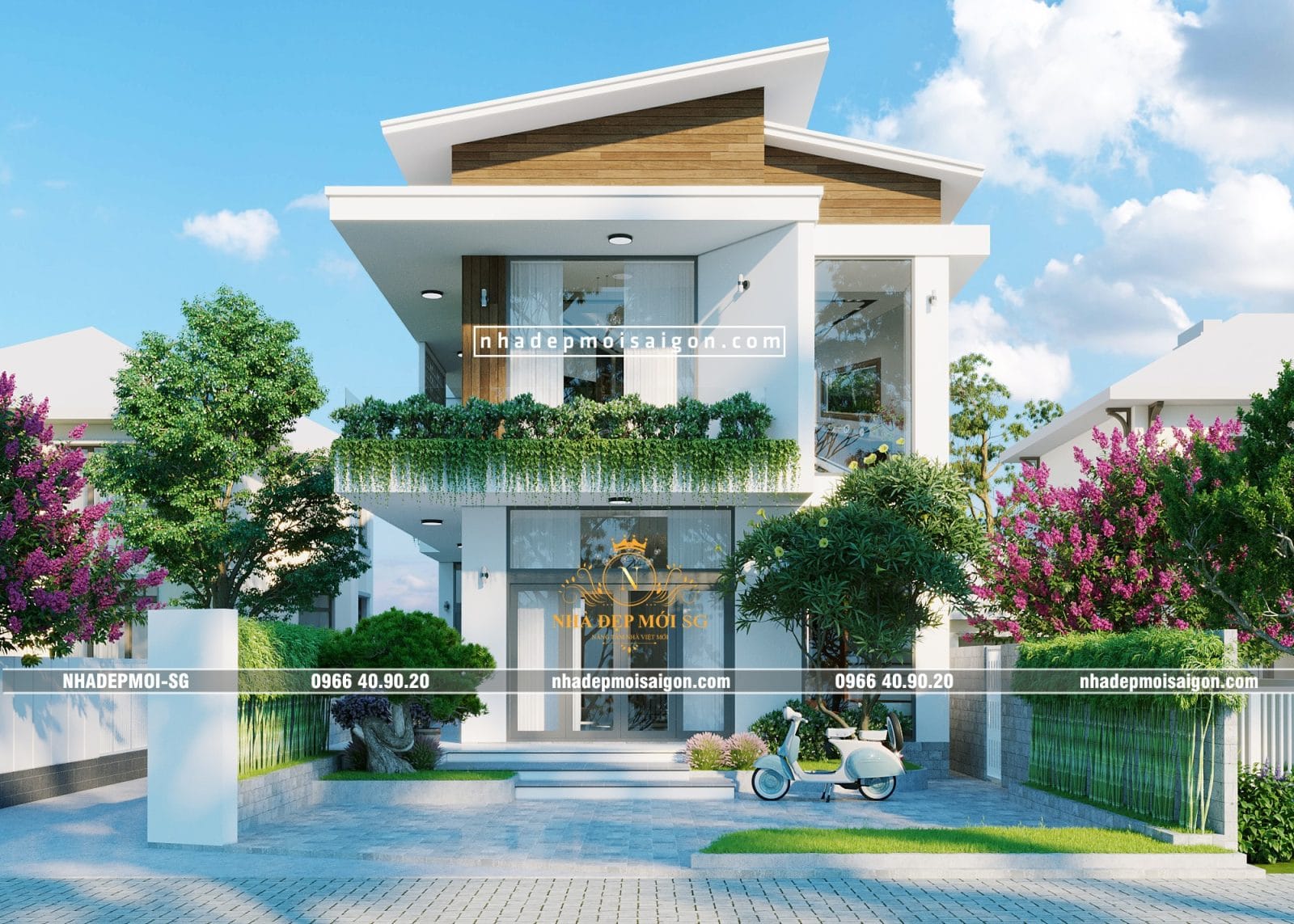 mẫu thiết kế nhà phố đẹp 7x20m hiện đại