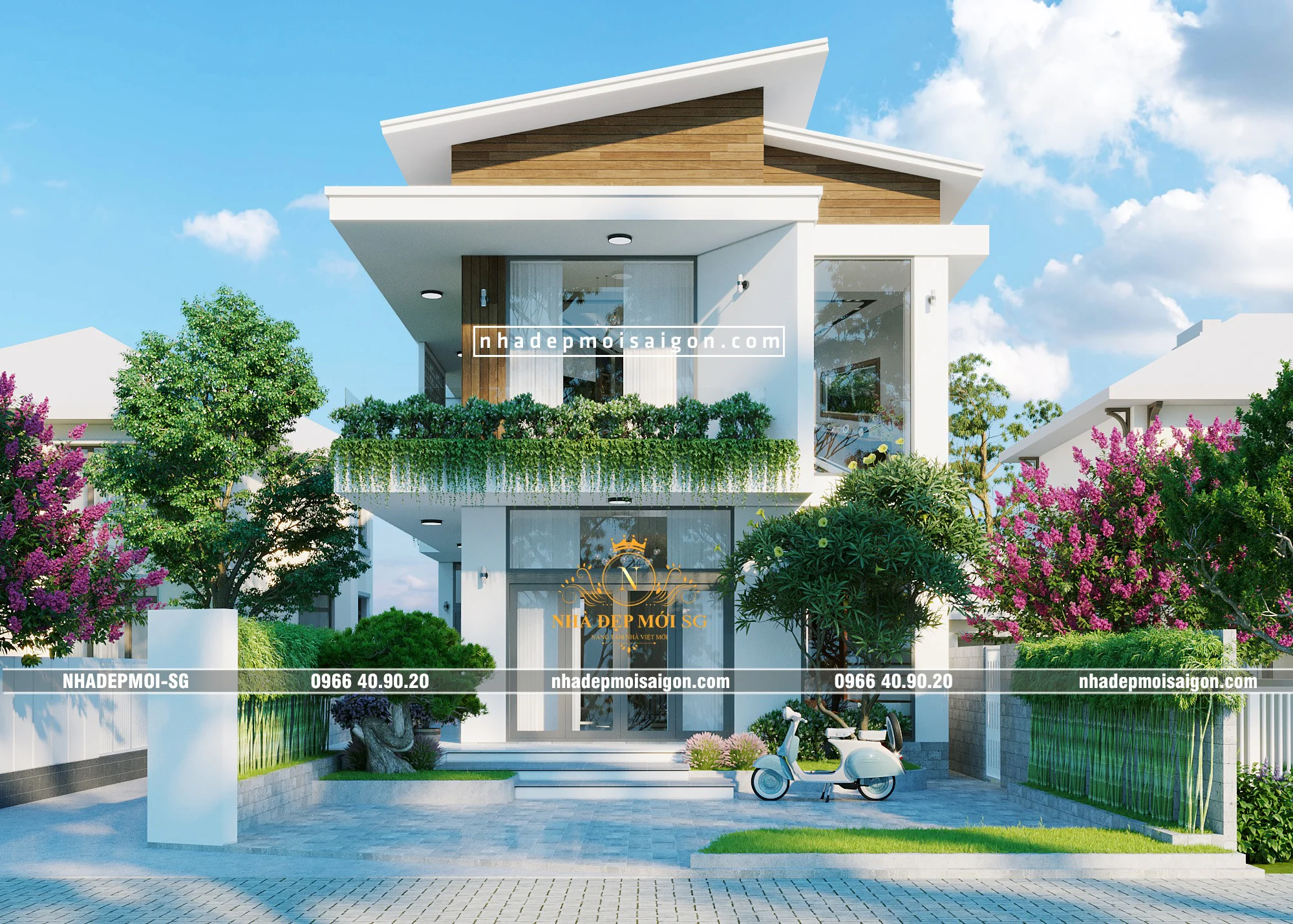 mẫu thiết kế nhà phố đẹp 7x20m hiện đại