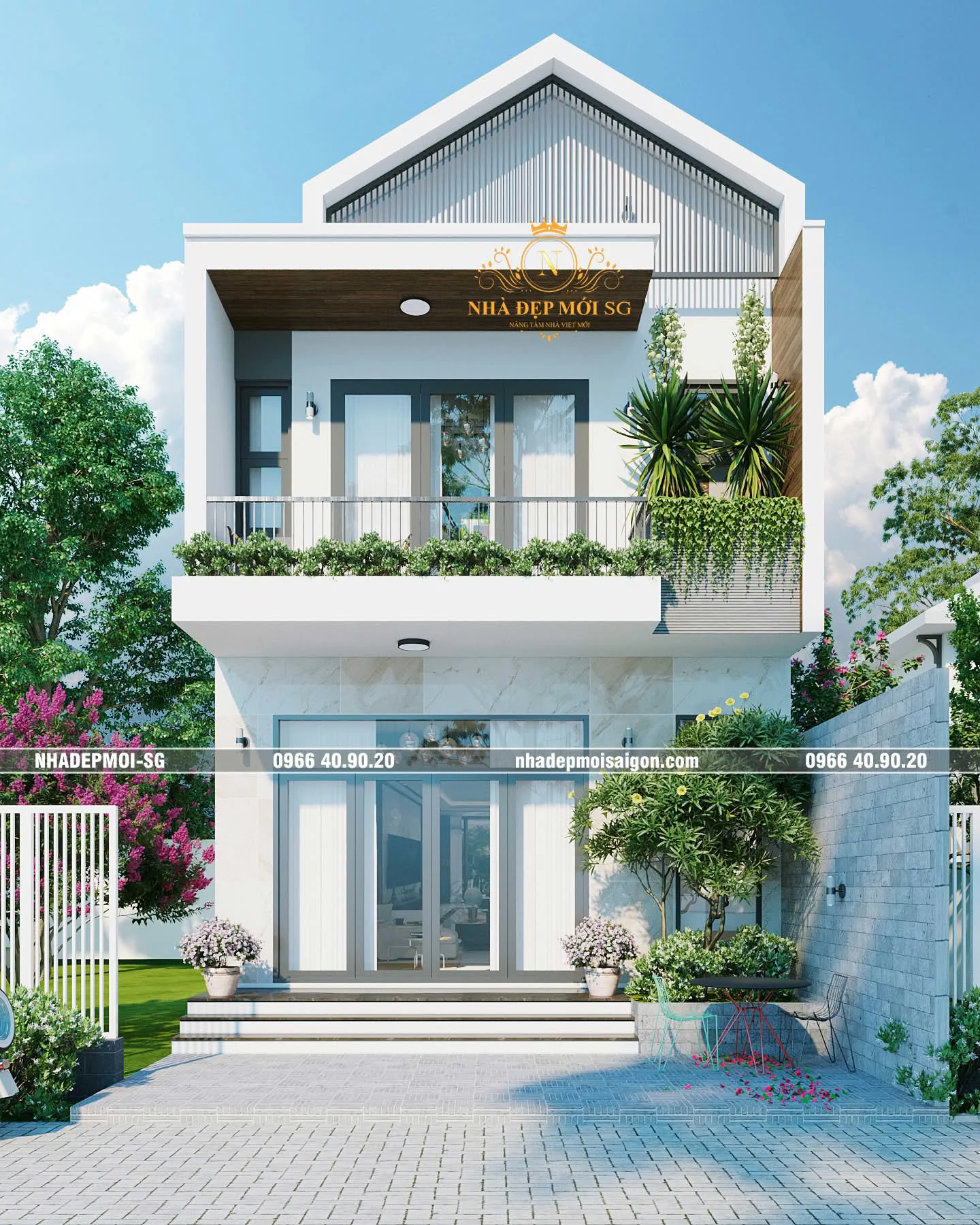 Mẫu thiết kế nhà phố đẹp hiện đại xu hướng 2026