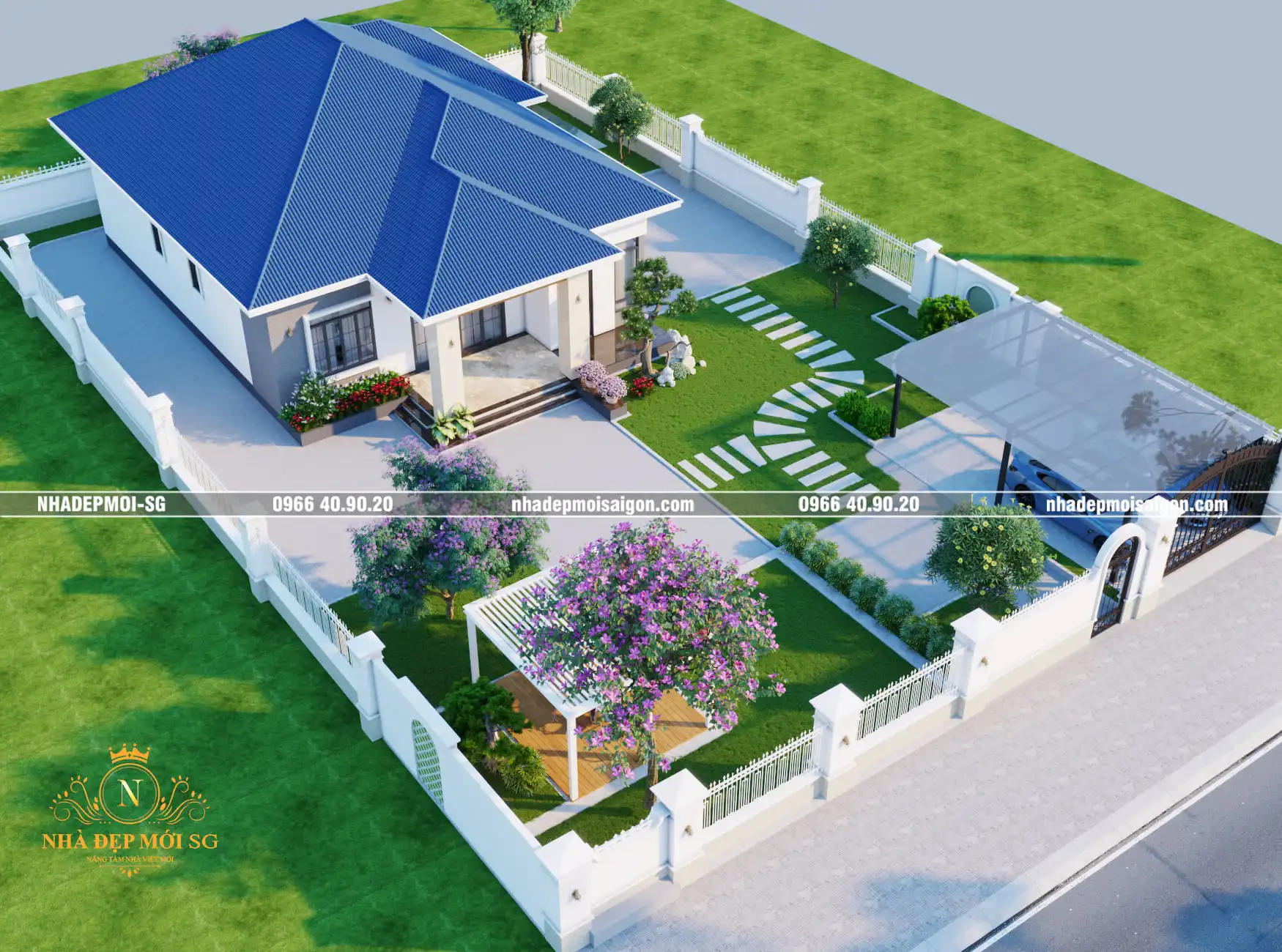 sân vườn biệt thự 1 trệt