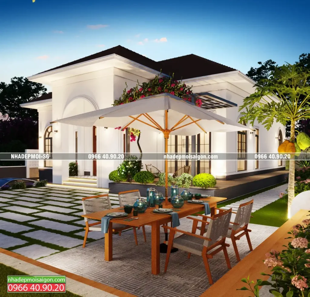 sân vườn biệt thự 1 trệt